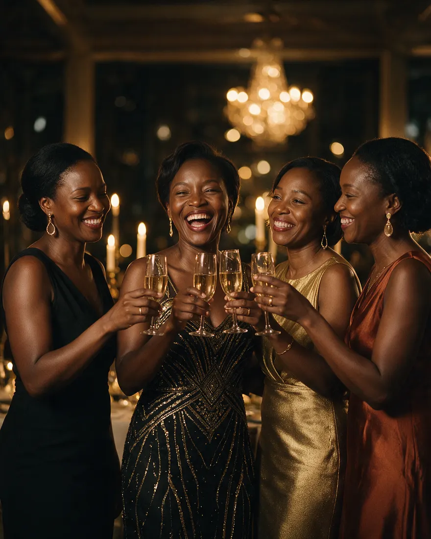 The girls, and a toast